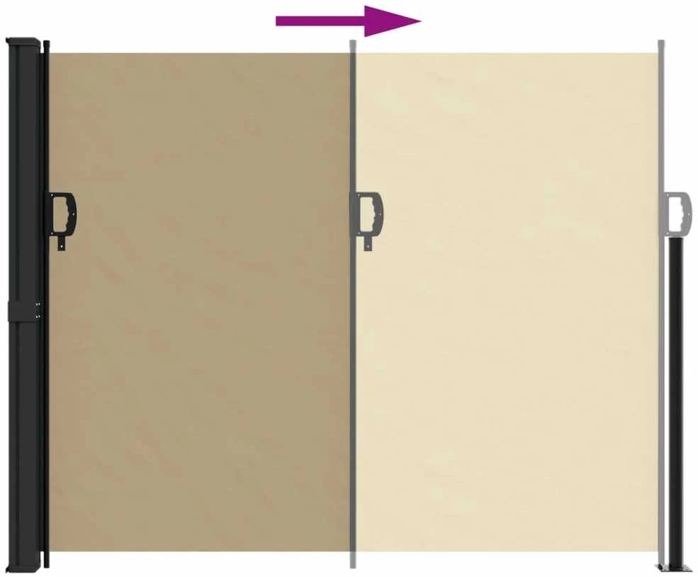 Ištraukiama šoninė pertvara, smėlio spalvos, 160x600cm