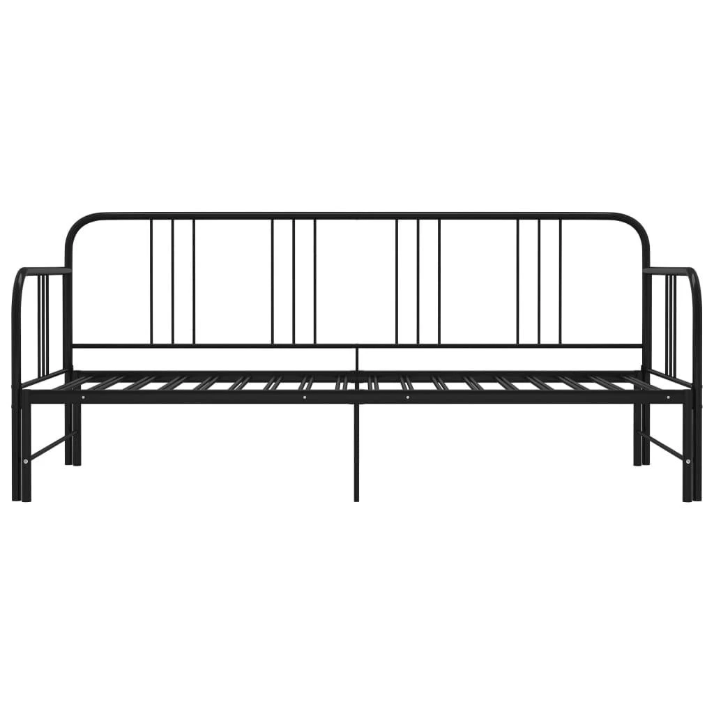 Ištraukiamos sofos-lovos rėmas, juodas, 90x200cm, metalas