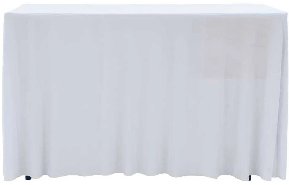 Įtemp. staltiesės su sijonais, 2 vnt., baltos, 120x60,5x74 cm