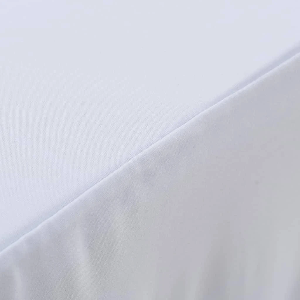 Įtempiamos staltiesės su sijonais, 2 vnt., baltos, 243x76x74 cm