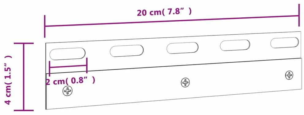 Jungiamosios plokštės, 6vnt., sidabrinės, 20cm, plienas