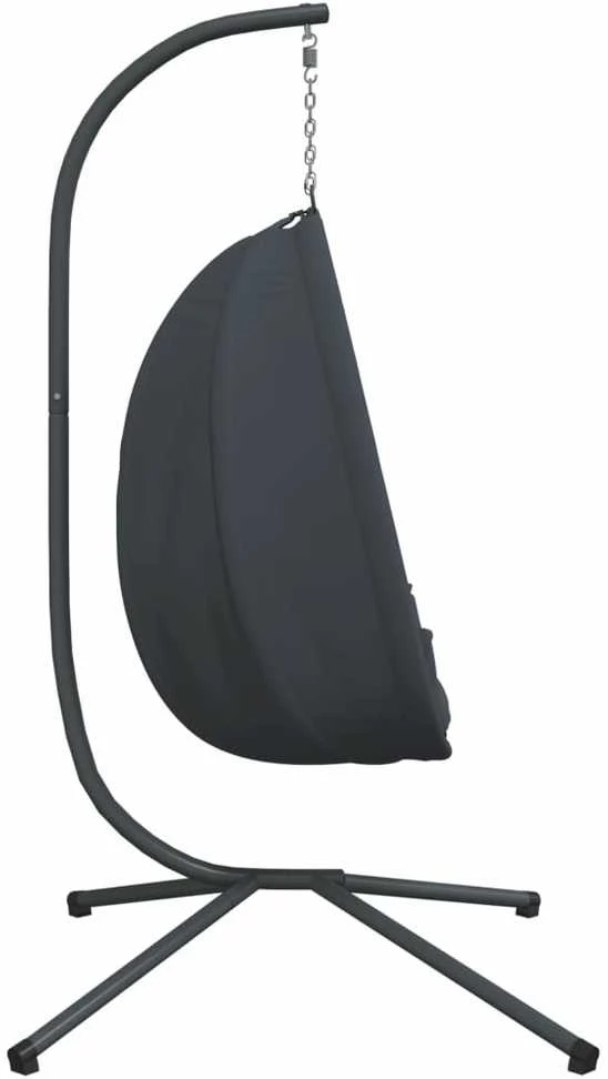 Kabantis kiaušinio formos krėslas, antracito, audinys/plienas