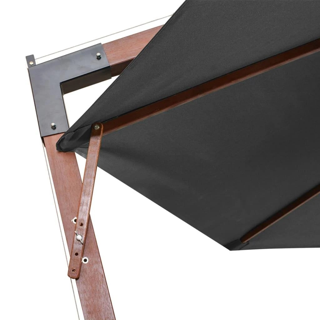 Kabantis sodo skėtis su stulpu, antracito, 3,5x2,9m, eglė