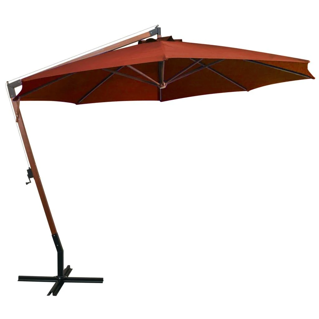Kabantis sodo skėtis su stulpu, terakota, 3,5x2,9m, eglė
