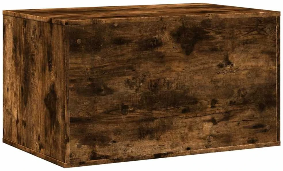 Kačių kraiko dėžės spintelė, dūminė ąžuolo, 80x50x45cm, mediena