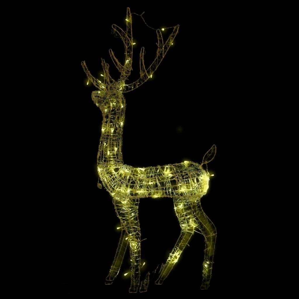 Kalėdinė dekoracija elnias, 120cm, akrilas, 140 šiltų baltų LED
