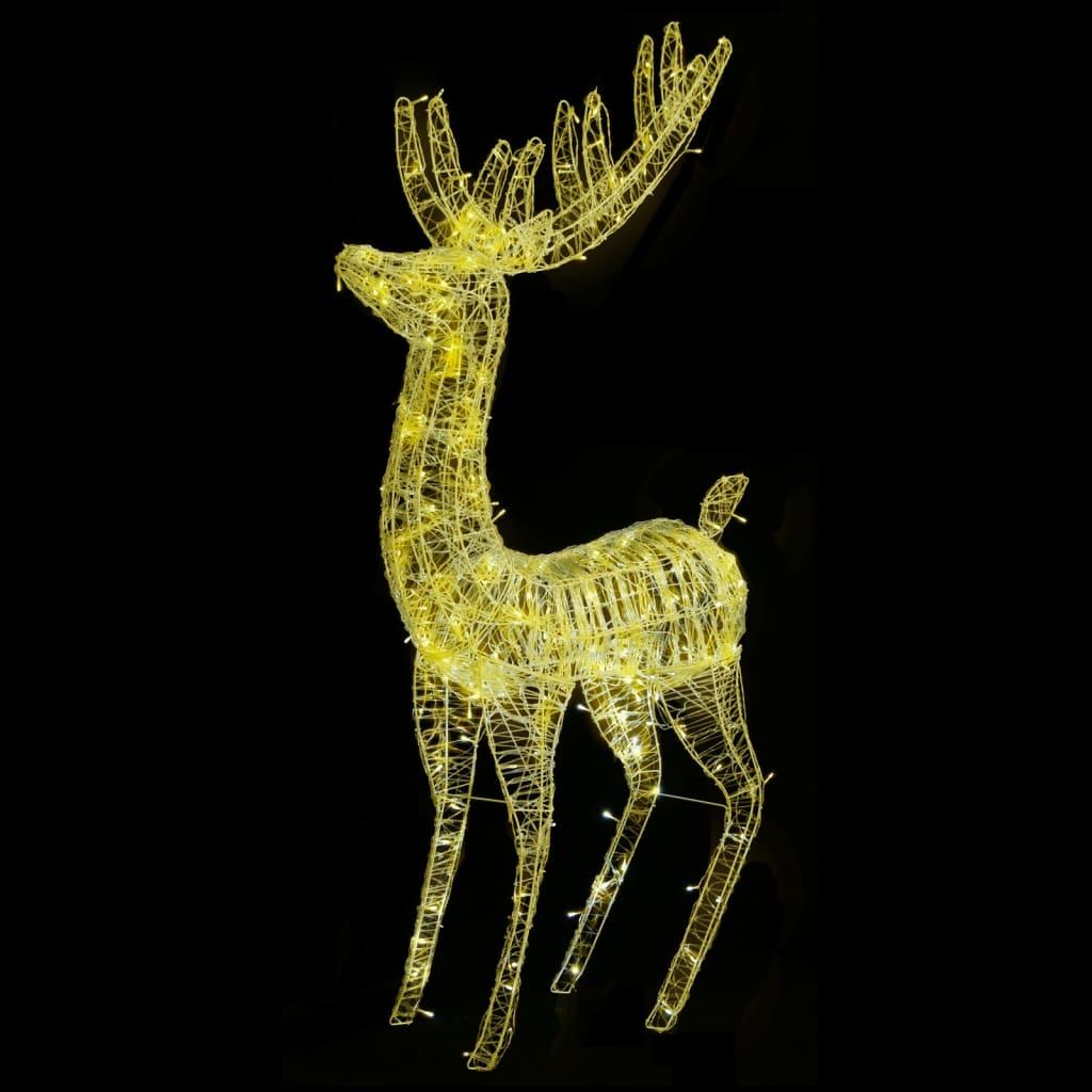 Kalėdinė dekoracija elnias, šiltos baltos, 180cm, akrilas