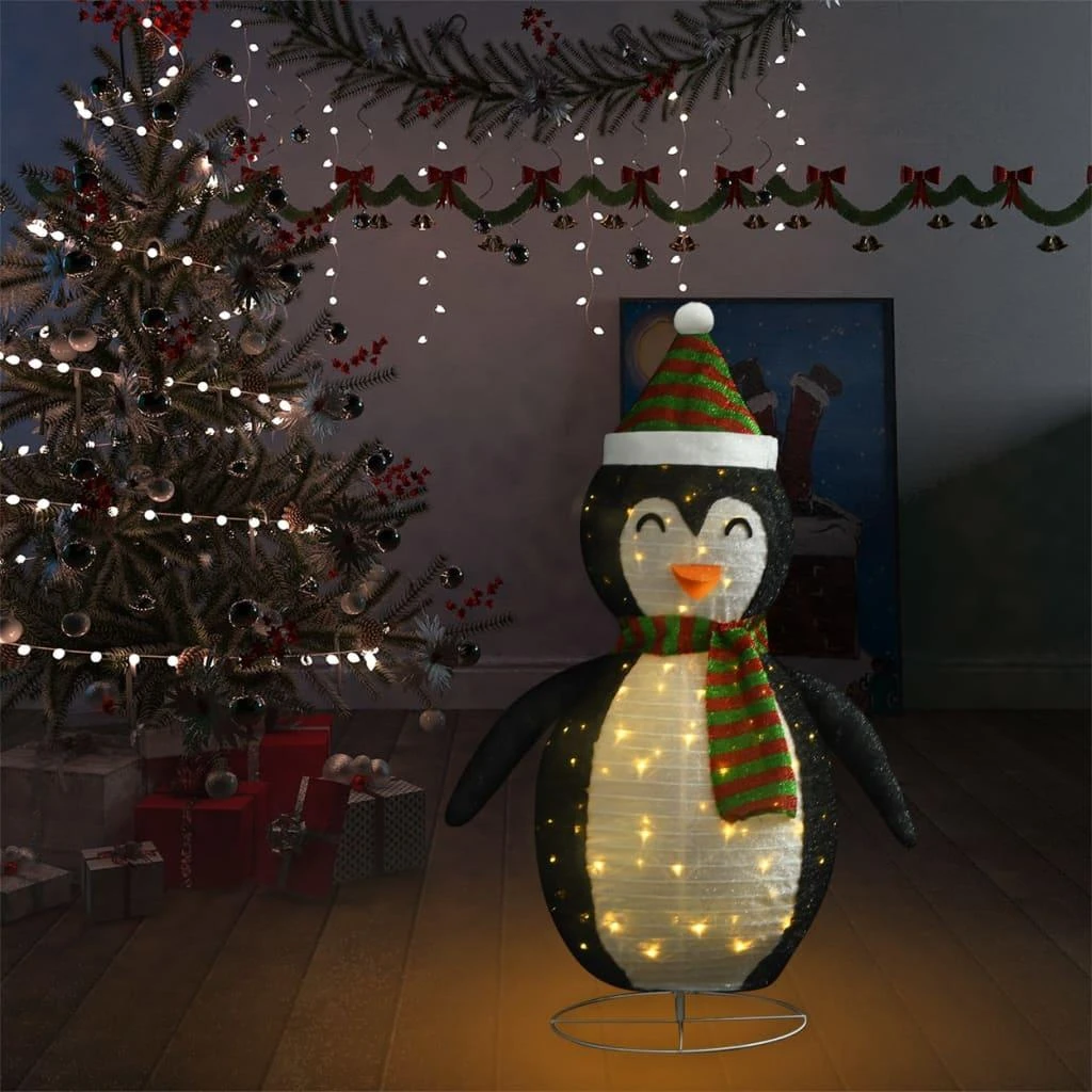 Kalėdinė dekoracija pingvinas, 120cm, prabangus audinys, LED