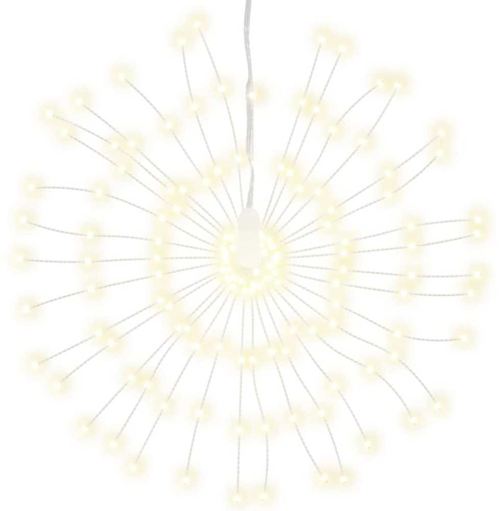 Kalėdiniai šviestuvai fejerverkai, 10vnt., šilti balti, 20cm