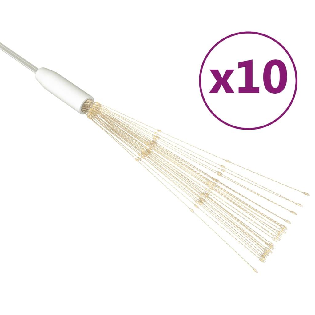 Kalėdiniai šviestuvai fejerverkai, 10vnt., šilti balti, 20cm