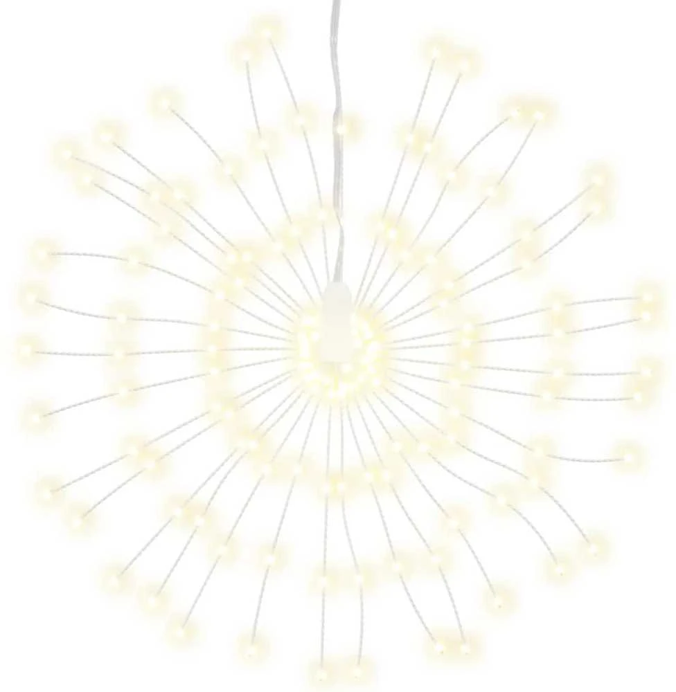 Kalėdiniai šviestuvai fejerverkai, 4vnt., šilti balti, 140 LED