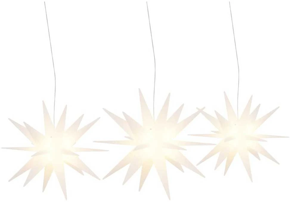 Kalėdiniai šviestuvai su LED, 3vnt., balti, sulankstomi