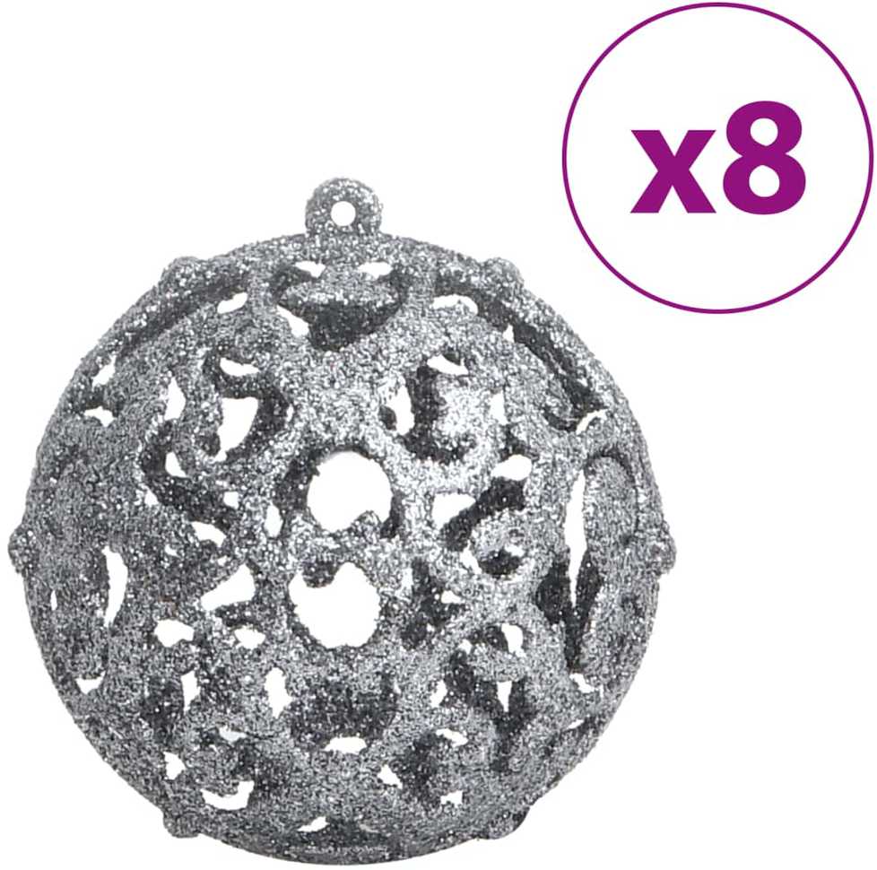 Kalėdiniai žaisliukai, 100vnt., mėlyni ir sabriniai, 3/4/6cm