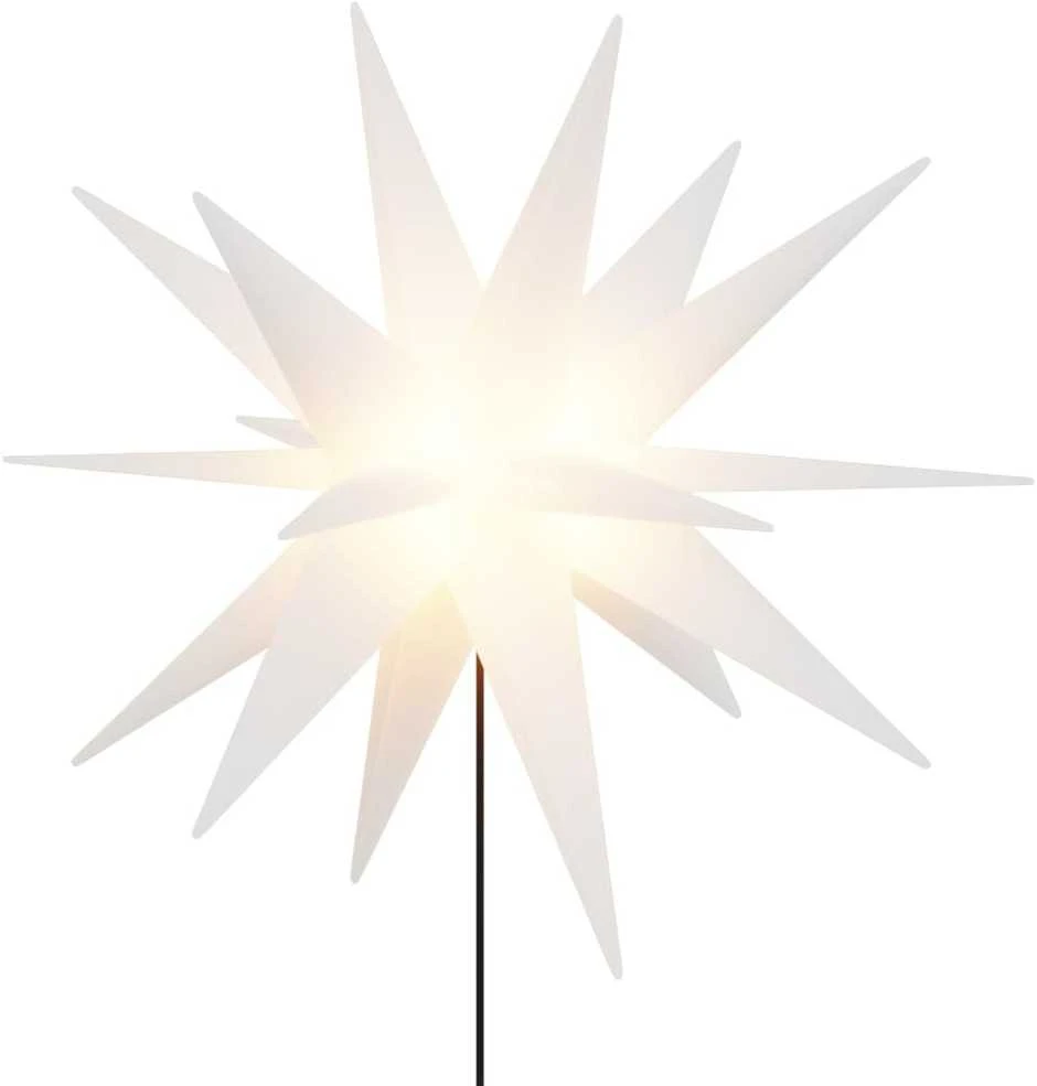 Kalėdinis šviestuvas su kuoliuku ir LED, baltas, 57cm
