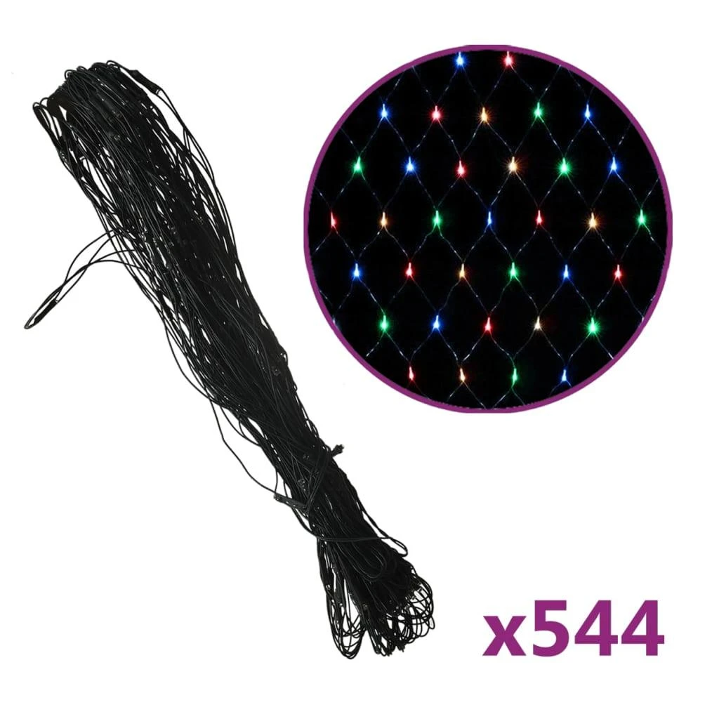 Kalėdinių lempučių tinklas, 4x4m, 544 įvairių spalvų LED