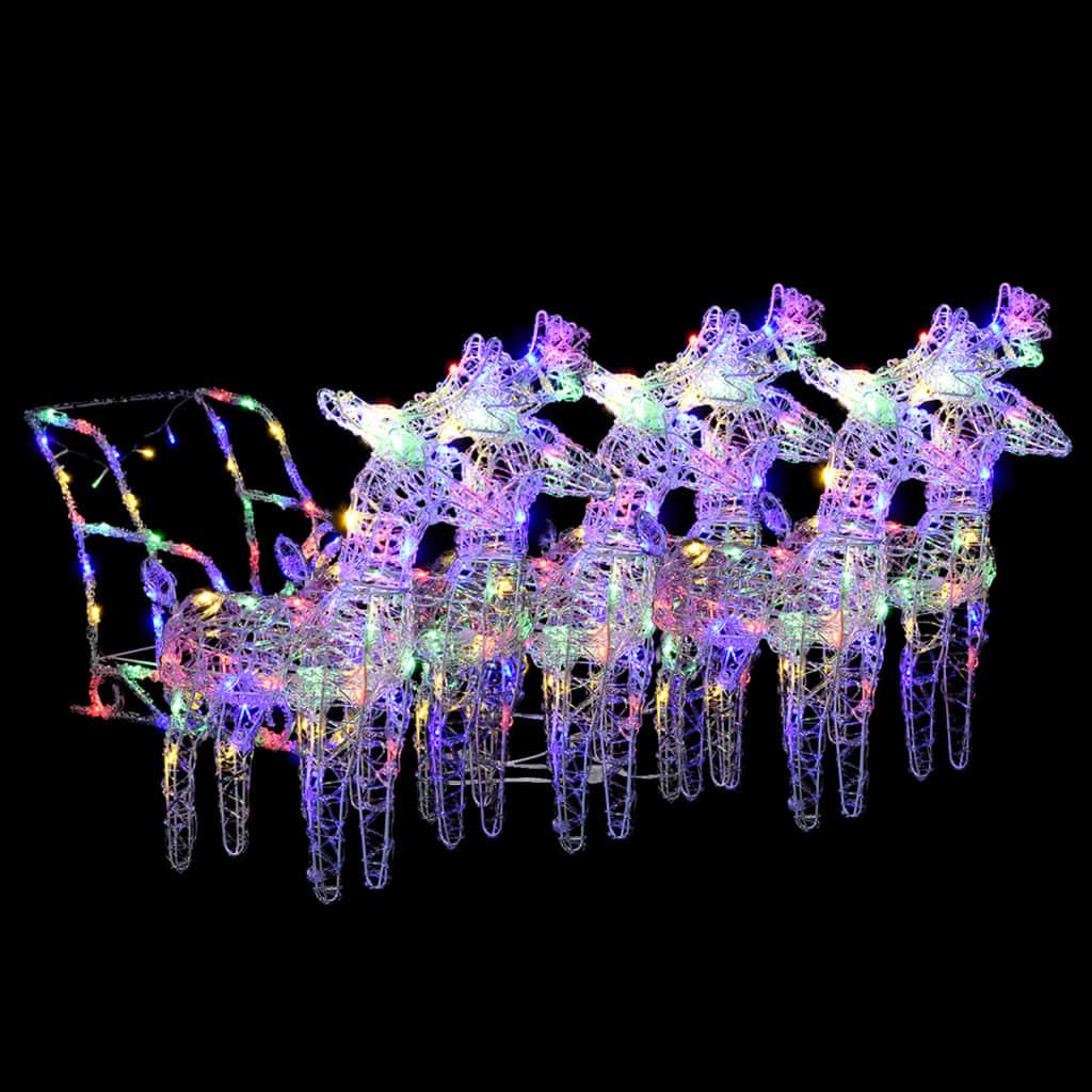 Kalėdų dekoracija elniai ir rogės, akrilas, 320 LED