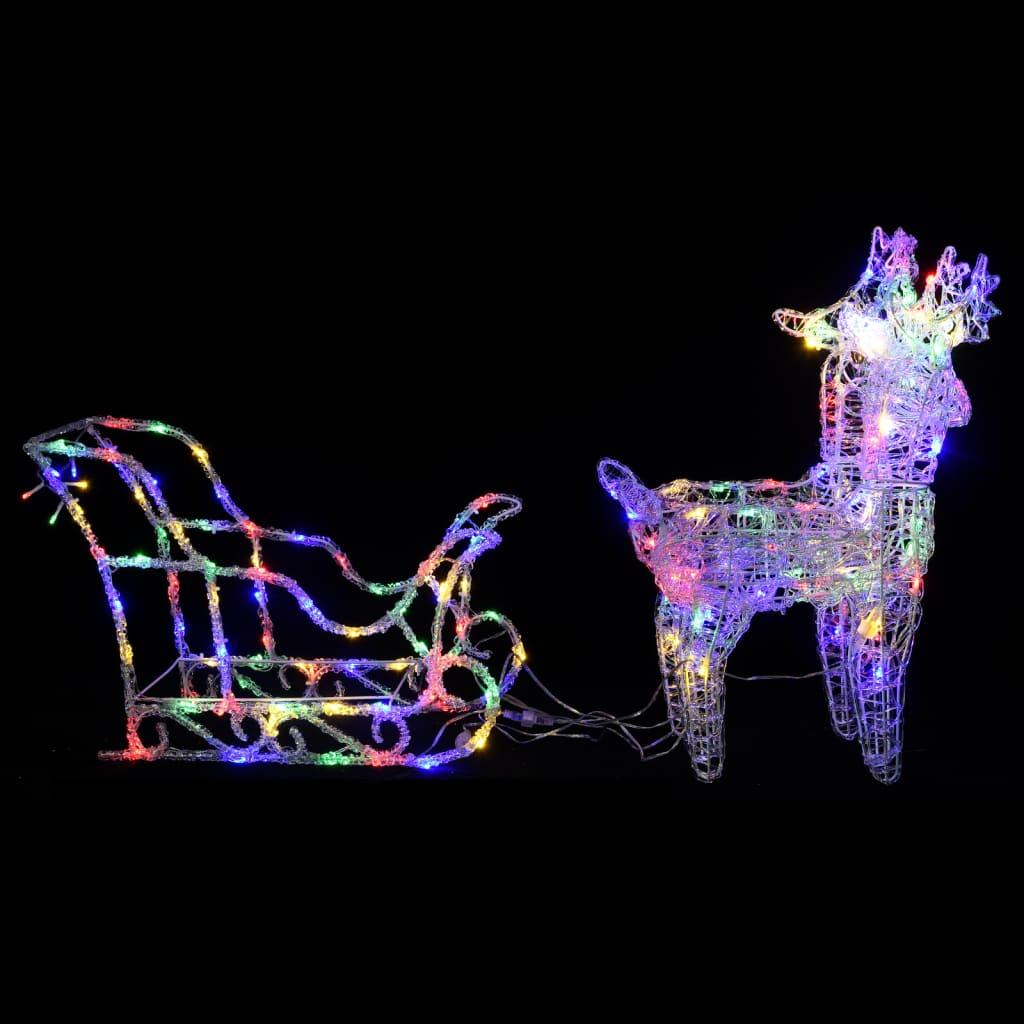Kalėdų dekoracija elniai ir rogės, akrilas, 320 LED