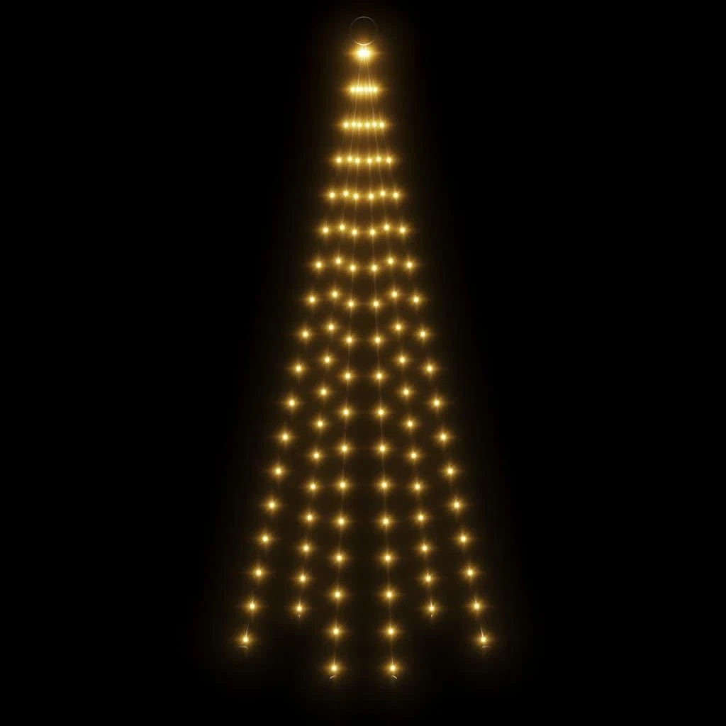 Kalėdų eglutė ant vėliavos stiebo, 180cm, 108 šiltos baltos LED