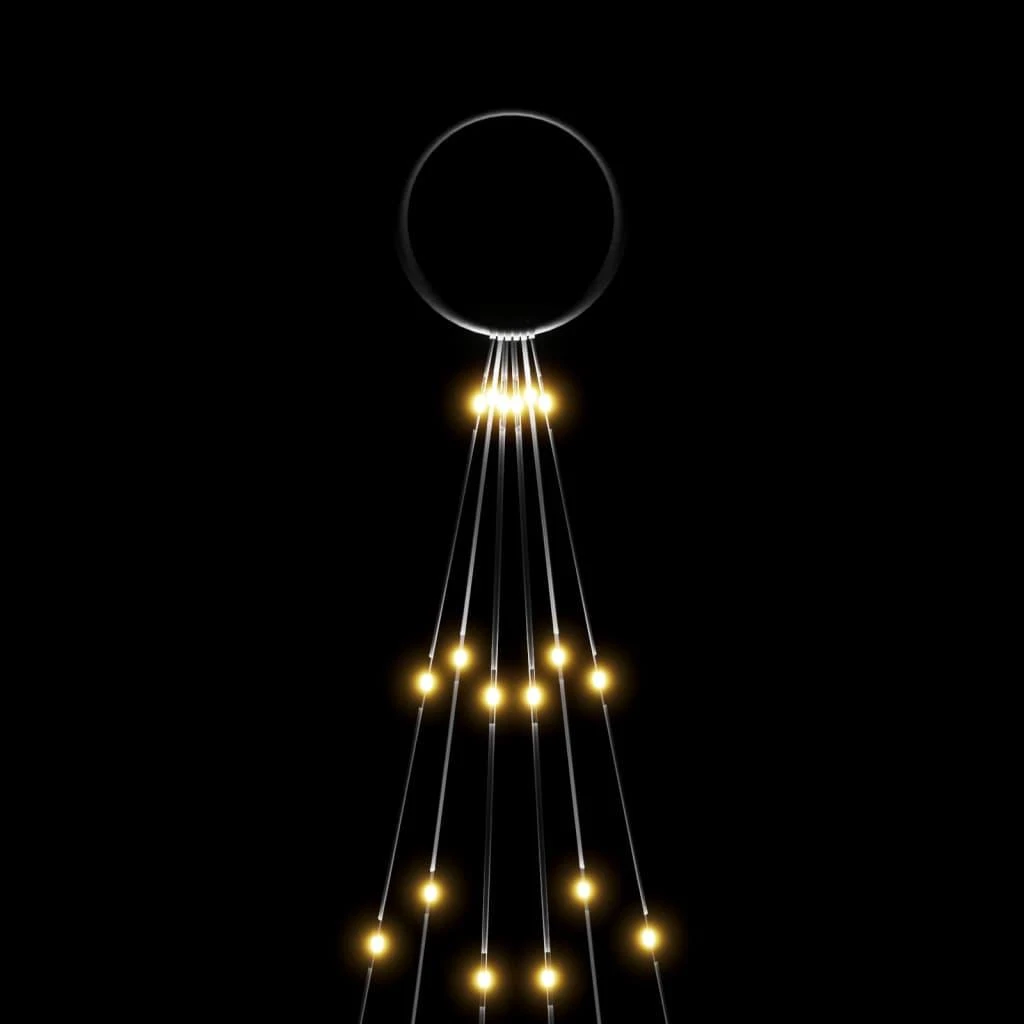 Kalėdų eglutė ant vėliavos stiebo, 180cm, 108 šiltos baltos LED