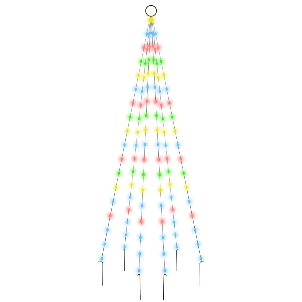 Kalėdų eglutė ant vėliavos stiebo, 180cm, 108 spalvotos LED