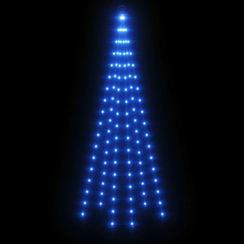 Kalėdų eglutė ant vėliavos stiebo, 180cm, 108 mėlynos LED