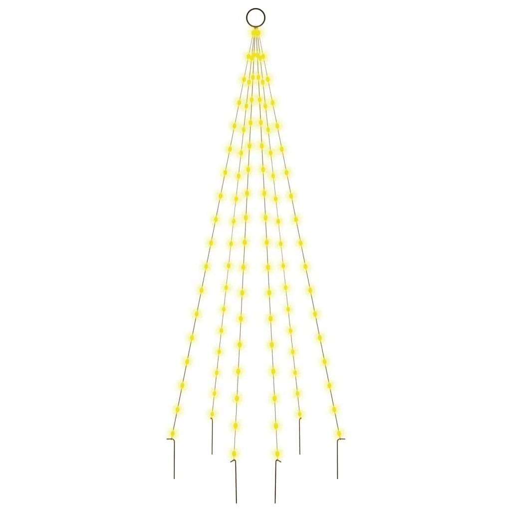 Kalėdų eglutė ant vėliavos stiebo, 180cm, 108 šiltos baltos LED