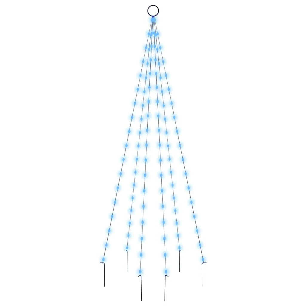 Kalėdų eglutė ant vėliavos stiebo, 180cm, 108 mėlynos LED
