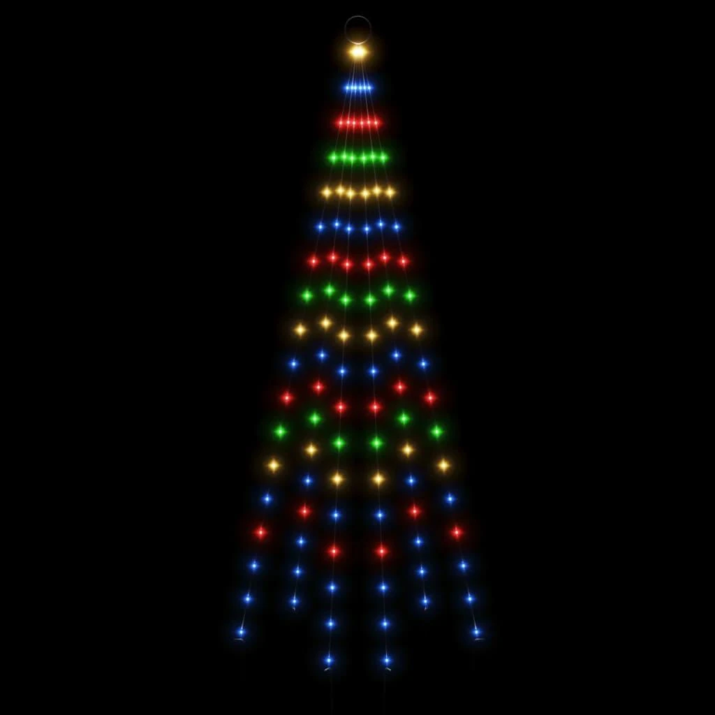 Kalėdų eglutė ant vėliavos stiebo, 180cm, 108 spalvotos LED