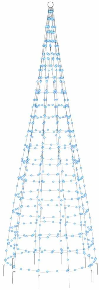 Kalėdų eglutė ant vėliavos stiebo, 300cm, 550 mėlynų LED