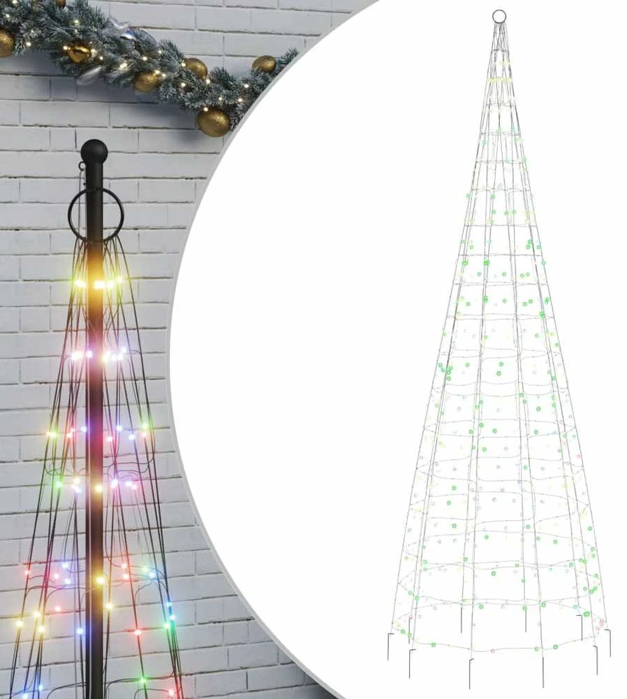Kalėdų eglutė ant vėliavos stiebo, 300cm, 550 spalvotų LED