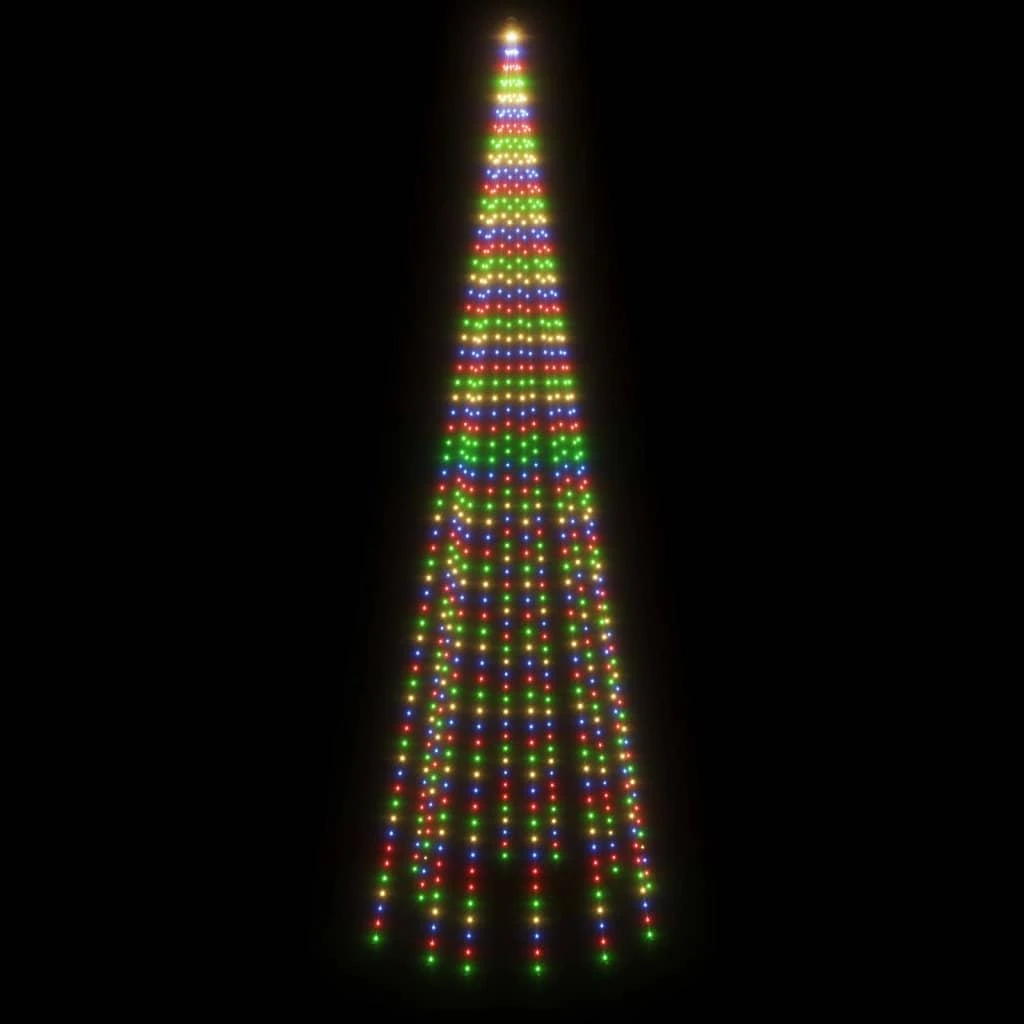Kalėdų eglutė ant vėliavos stiebo, 500cm, 732 spalvotos LED