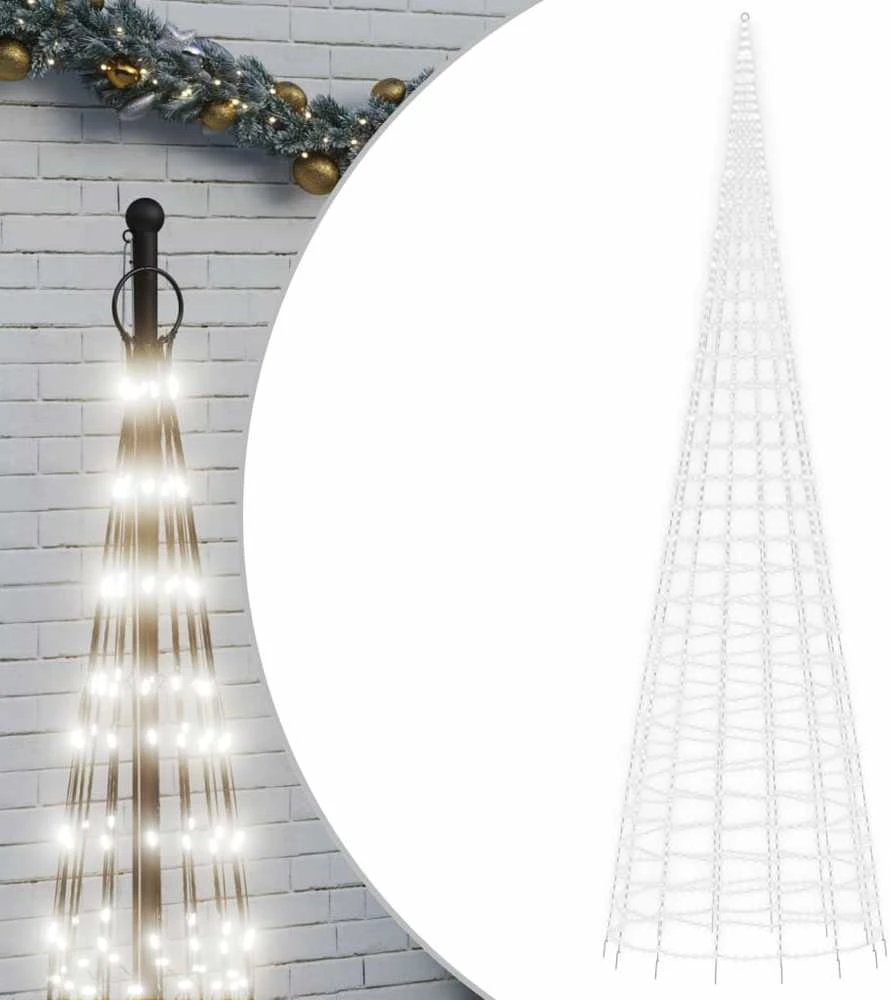 Kalėdų eglutė ant vėliavos stiebo, 800cm, 3000 šaltų LED