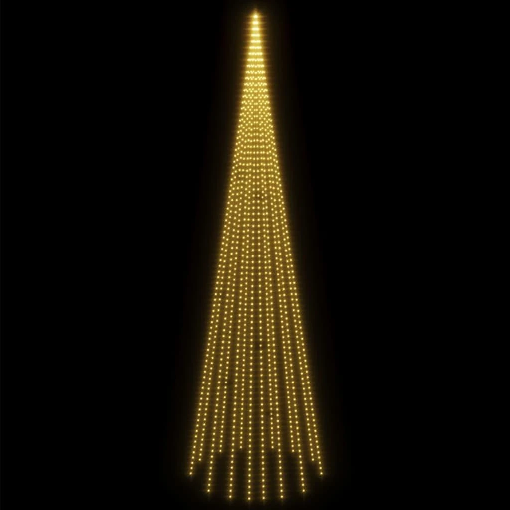 Kalėdų eglutė ant vėliavos stiebo, 800cm, 1134 šiltos LED