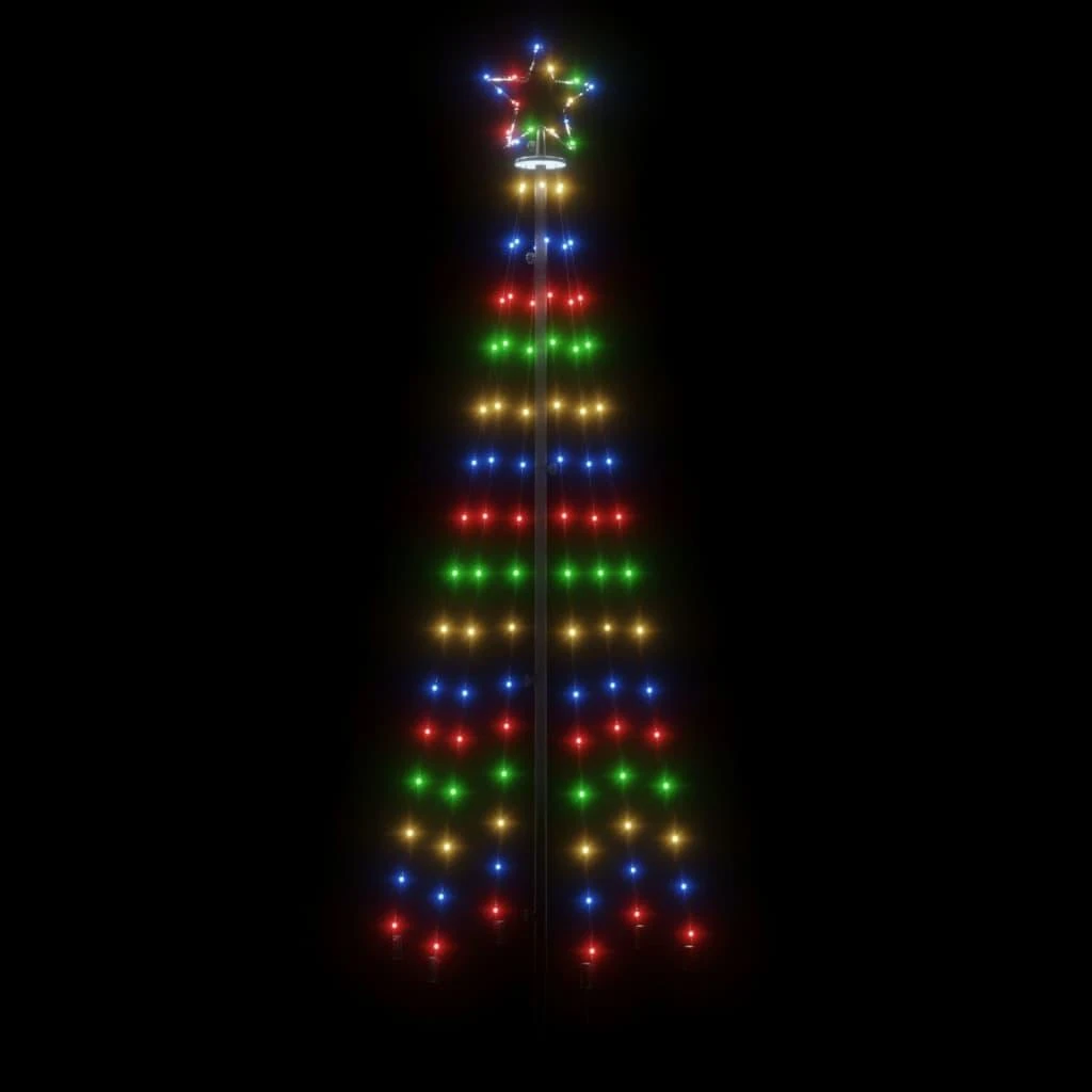 Kalėdų eglutė su kuoliuku, įvairių spalvų, 108LED, 180cm