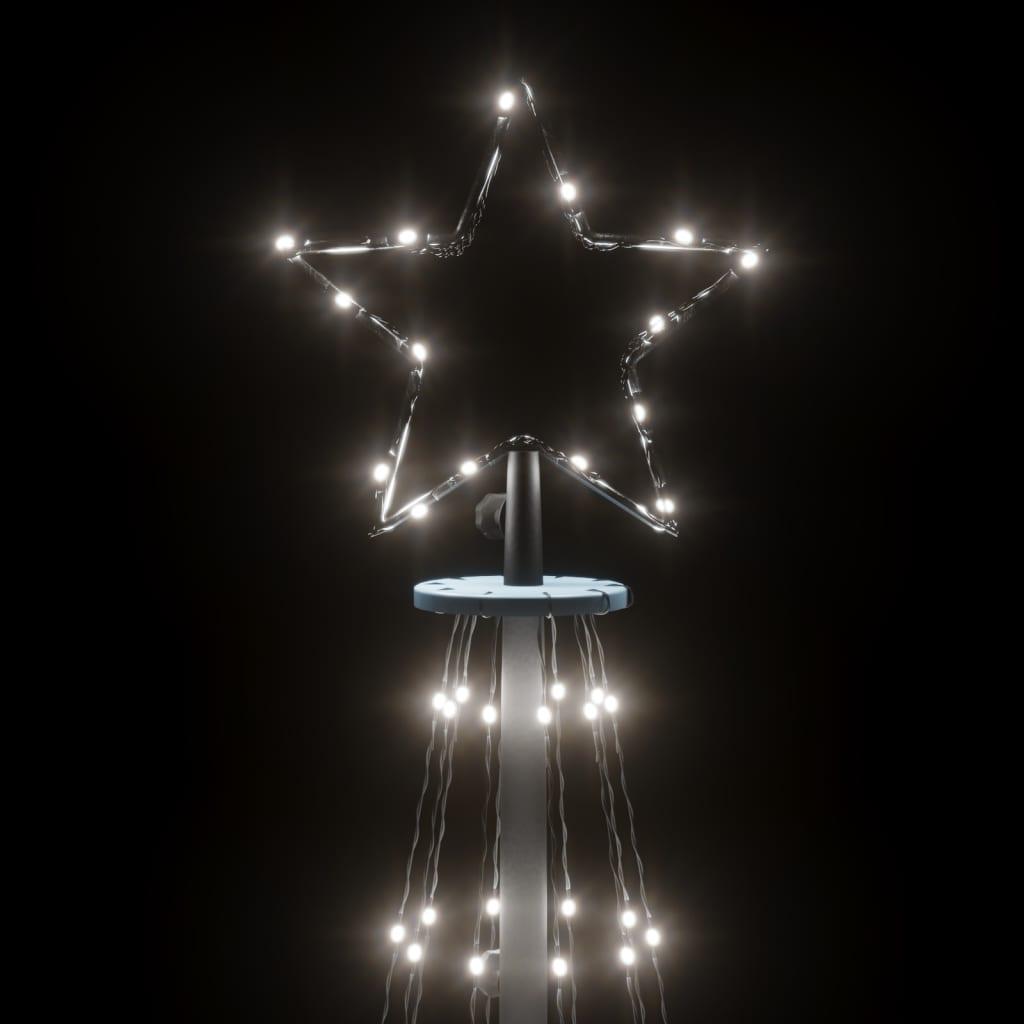 Kalėdų eglutė su kuoliuku, šaltos baltos spalvos, 310LED, 300cm