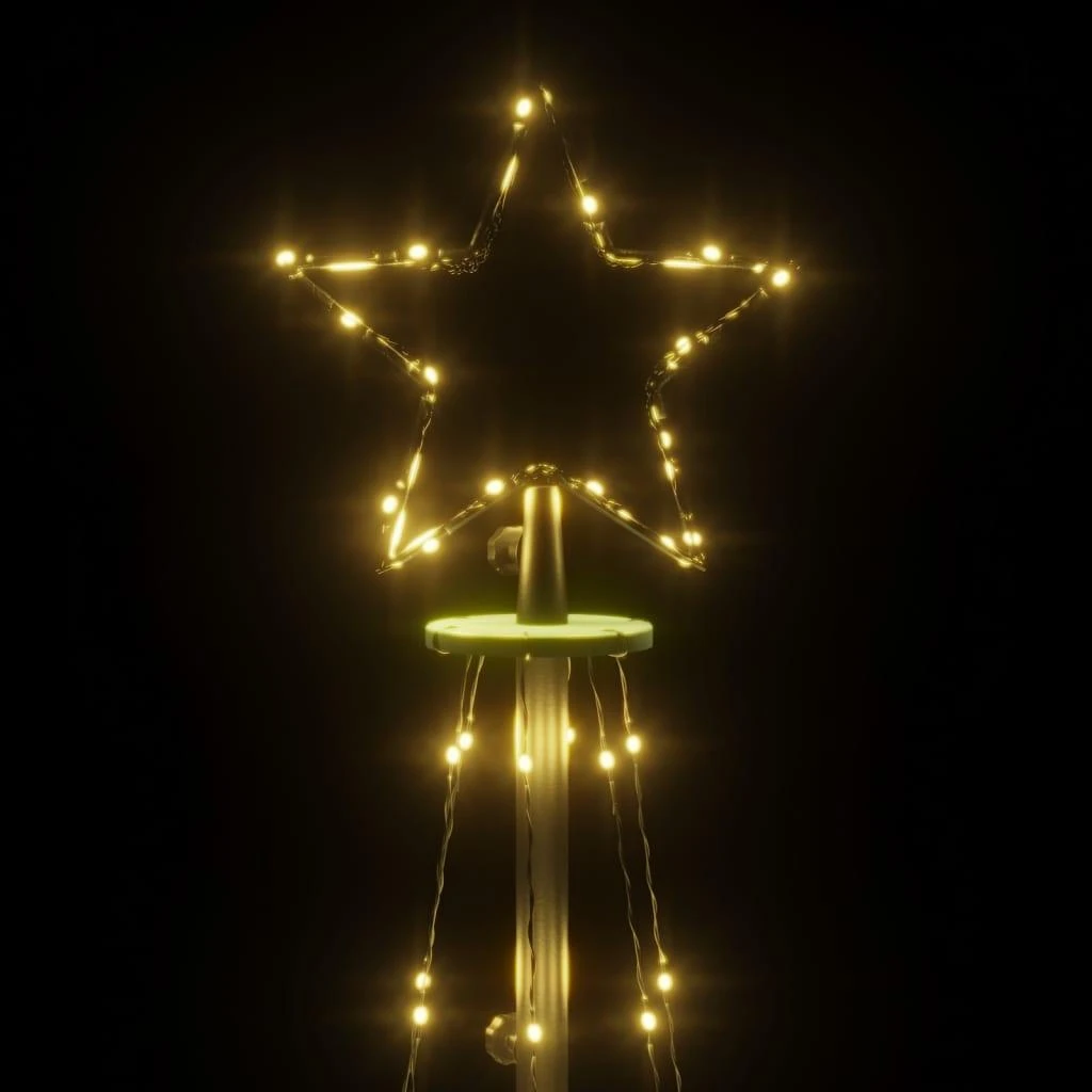 Kalėdų eglutė su kuoliuku, šiltos baltos spalvos, 108LED, 180cm