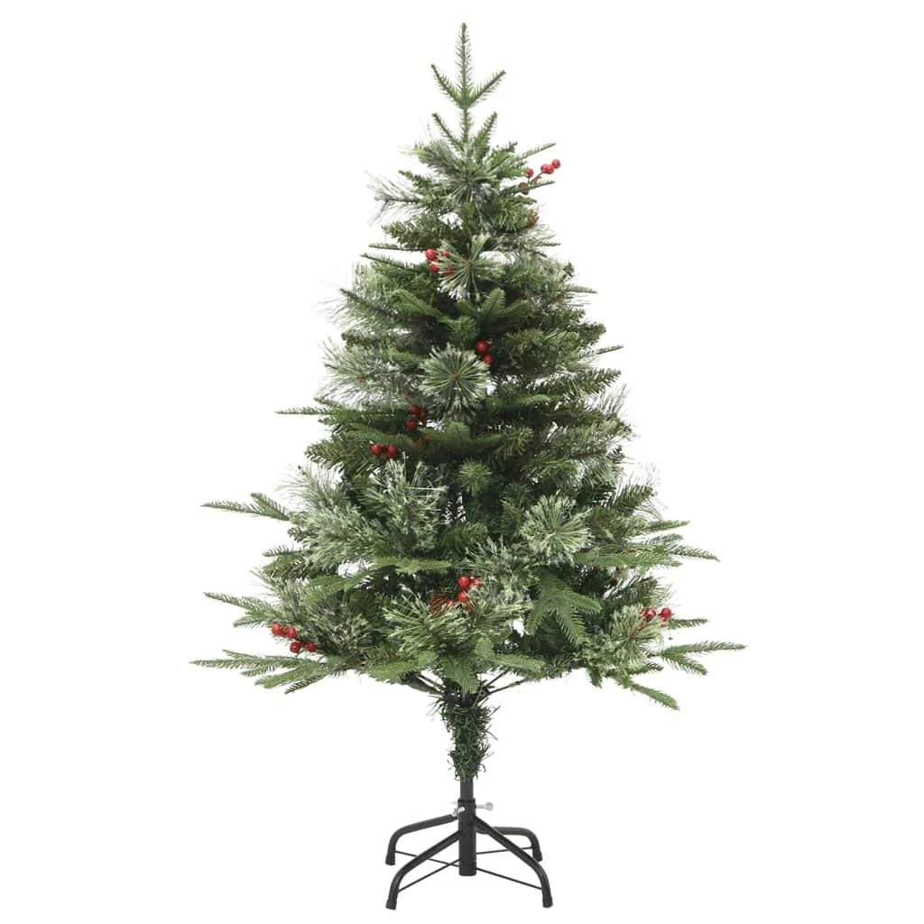 Kalėdų eglutė su pušies kankorėžiais, žalia, 120cm, PVC su PE