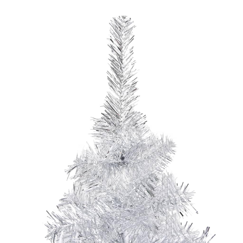Dirbtinė Kalėdų eglutė su žaisliukais, sidabrinė, 150cm, PET