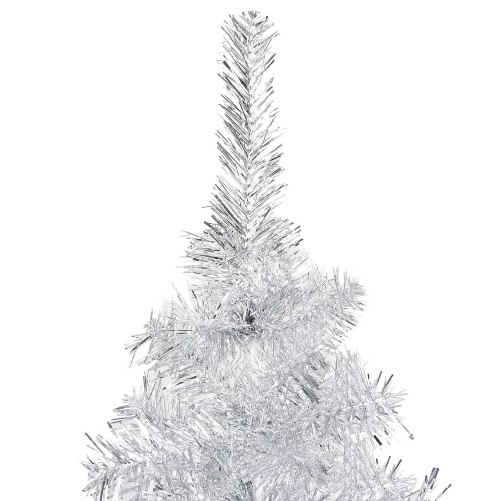 Dirbtinė Kalėdų eglutė su žaisliukais, sidabrinė, 120cm, PET