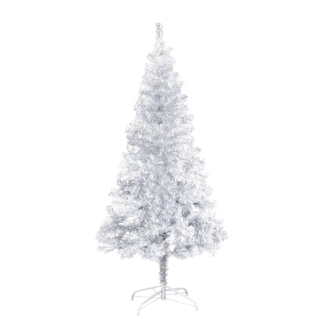 Dirbtinė Kalėdų eglutė su žaisliukais, sidabrinė, 150cm, PET