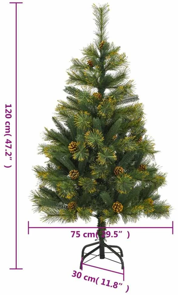 Kalėdų eglutė su šarnyrinėmis šakomis/kankorėžiais, 120cm