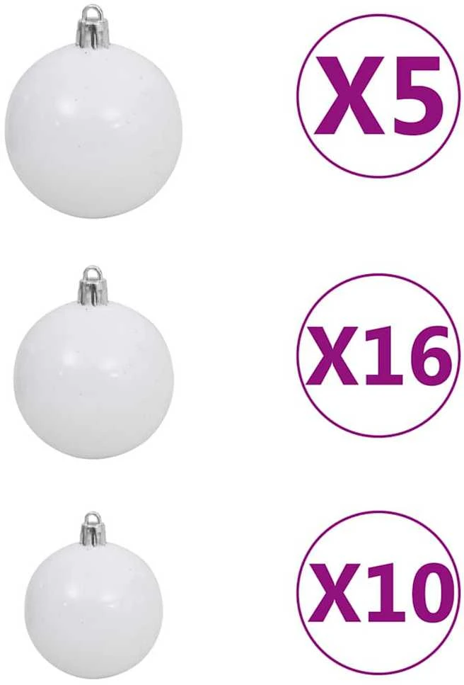 Kalėdų eglutė su šarnyrinėmis šakomis/LED/žaisliukais, 300cm