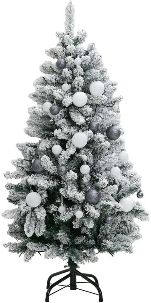 Kalėdų eglutė su šarnyrinėmis šakomis/LED/žaisliukais, 150cm