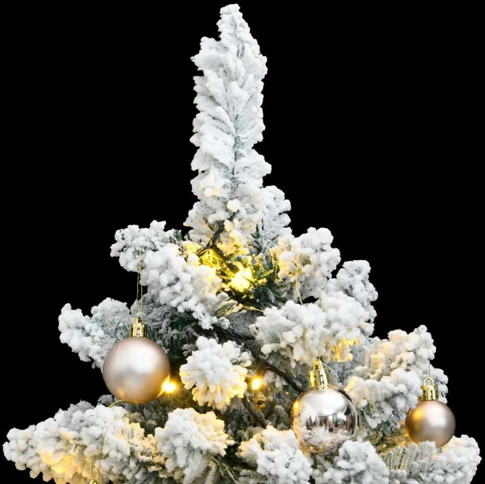 Kalėdų eglutė su šarnyrinėmis šakomis/LED/žaisliukais, 150cm