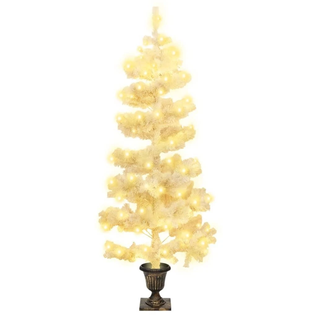 Kalėdų eglutė su vazonu, balta, 120cm, PVC, spiralės formos
