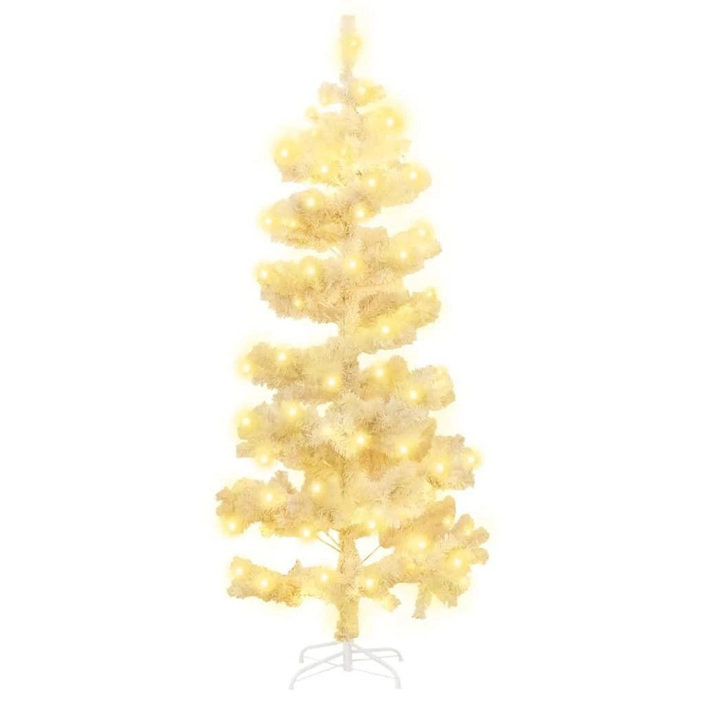 Kalėdų eglutė su stovu, balta, 150cm, PVC, spiralės formos