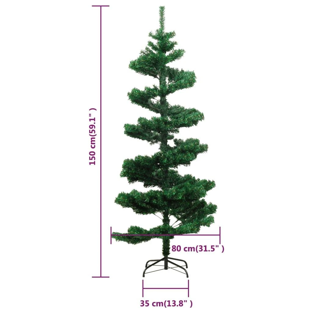 Kalėdų eglutė su stovu, žalia, 150cm, PVC, spiralės formos
