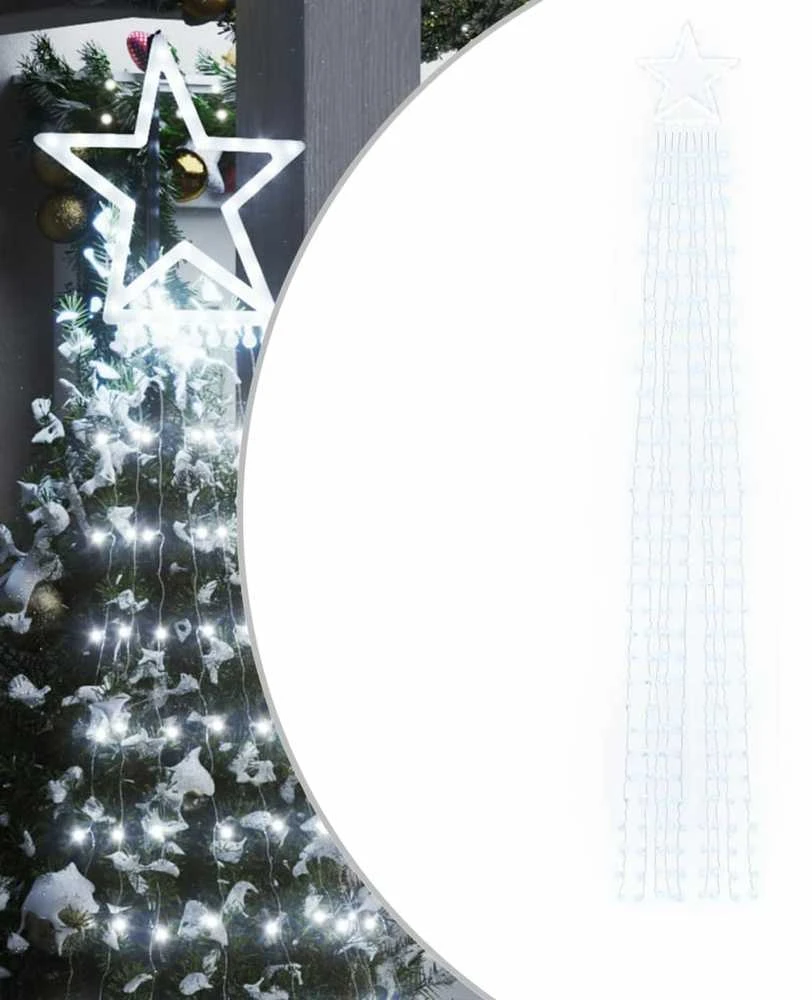 Kalėdų eglutės girlianda, šalta balta, 375cm, 320 LED lempučių