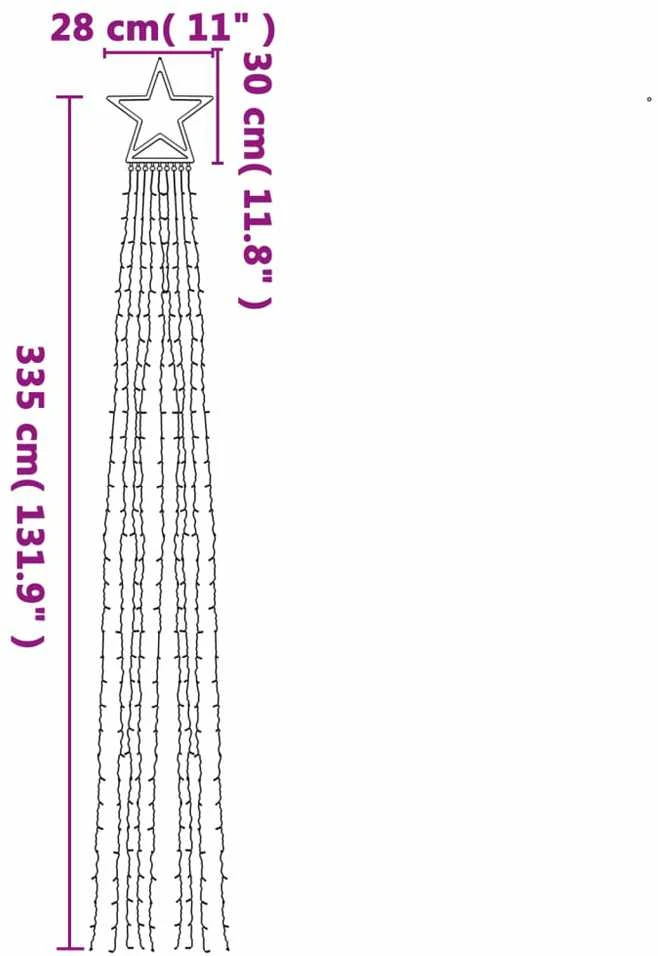 Kalėdų eglutės girlianda, šalta balta, 375cm, 320 LED lempučių