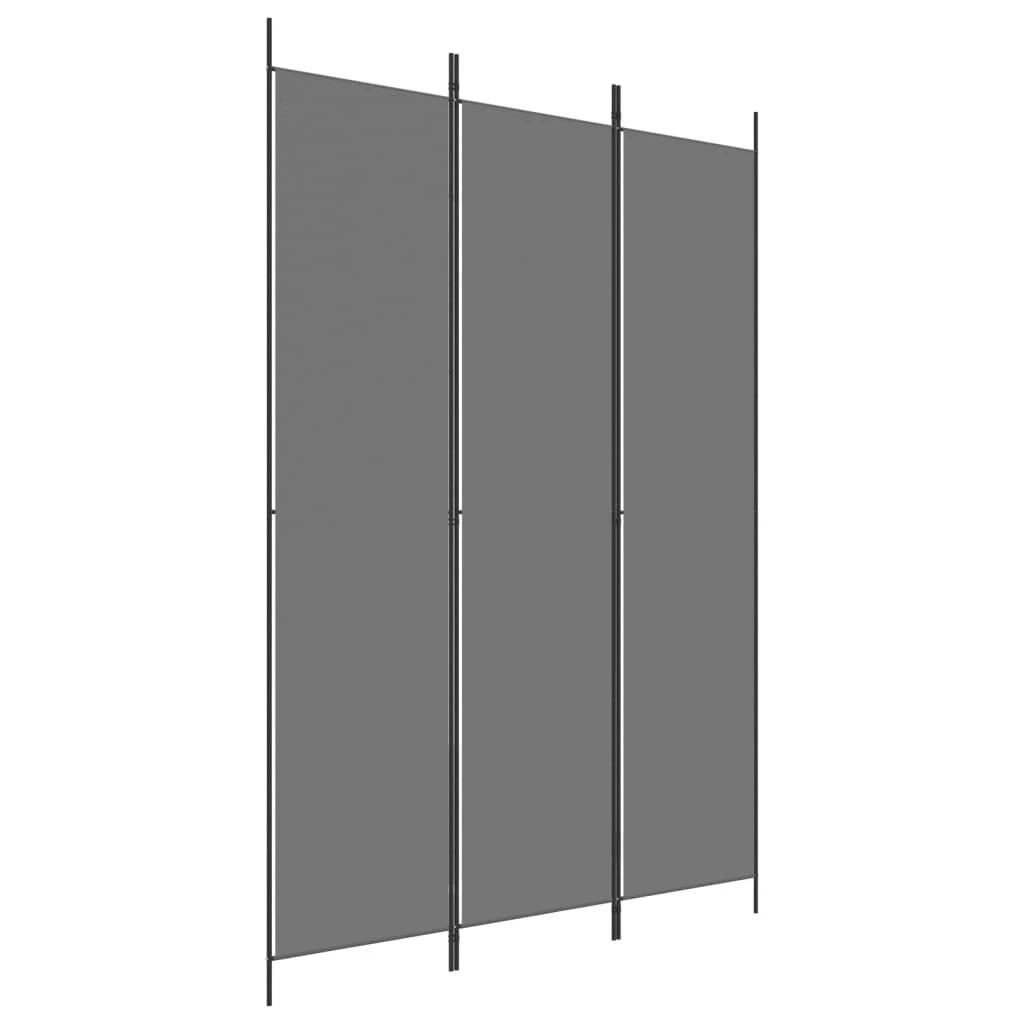 Kambario pertvara, 3 dalių, antracito, 150x220cm, audinys